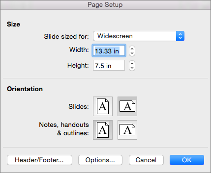 saving paper size to a document word for mac 2016